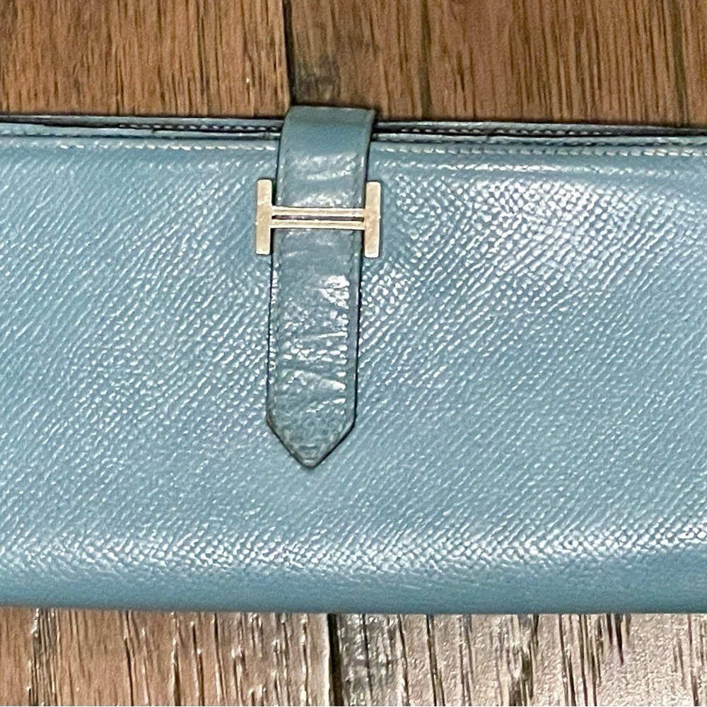Hermes Light Blue Béarn Leather Wallet